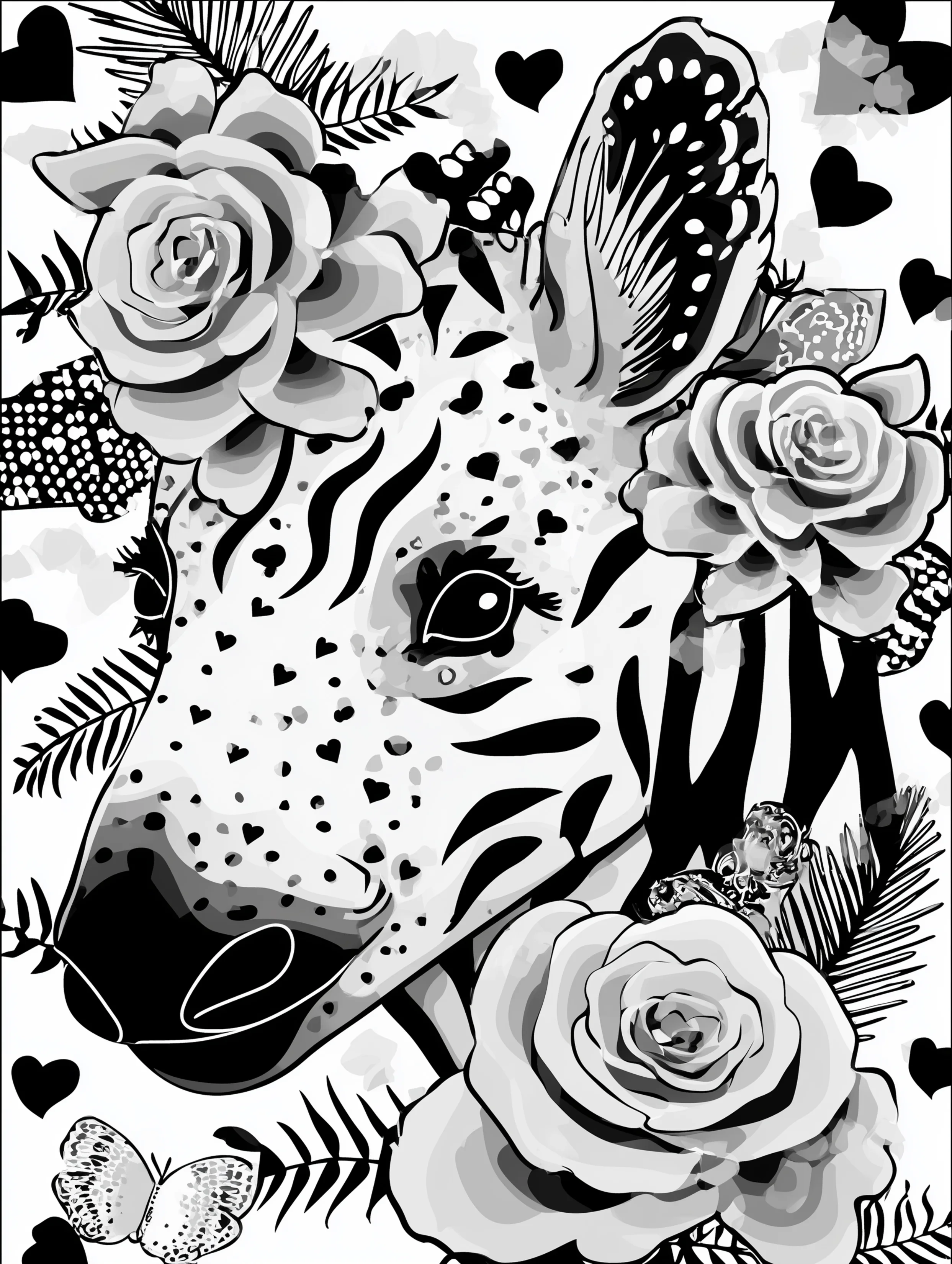 Free printable zoo coloring sheet featuring a tapir face